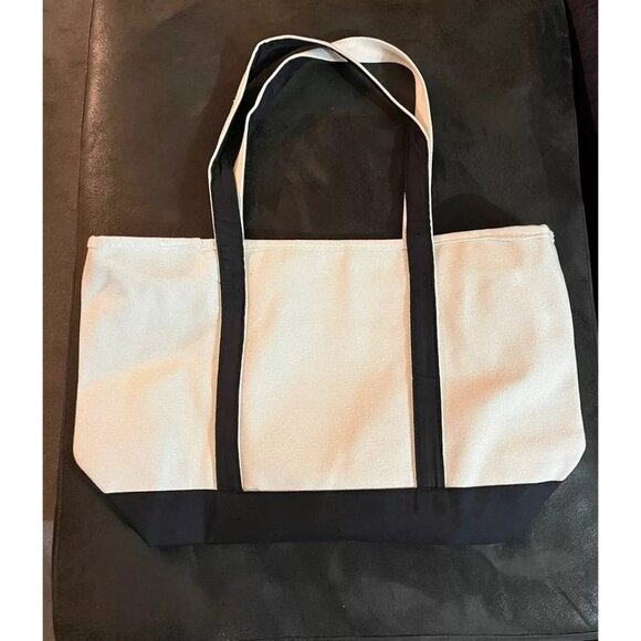 Huge Thick Canvas Tote Bag 21 X 12 X 8 Embroidered Logo Pocket Travel eBay Open - Picture 5 of 7